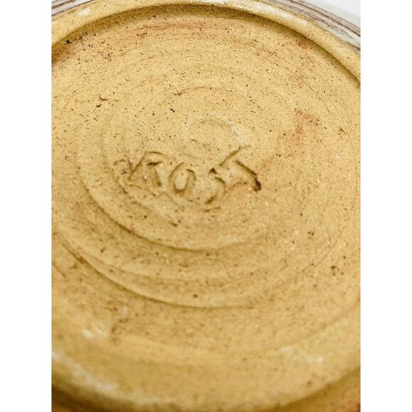 Marguerite Rost Studio Ceramic Bowl California MCM Sgrafitto Blue Starburst Sun - Picture 4 of 6